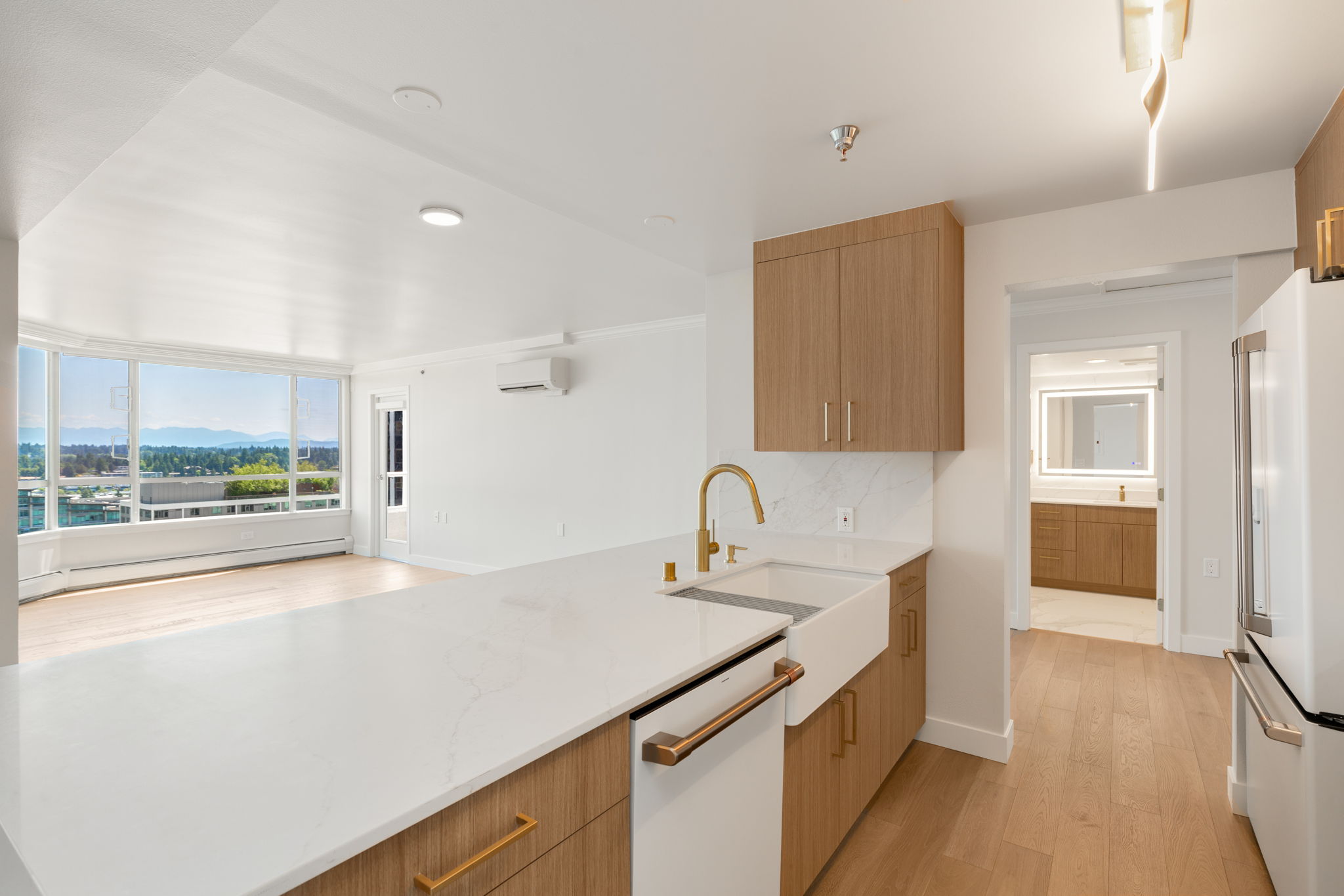 Condo kitchen remodel with mountain views